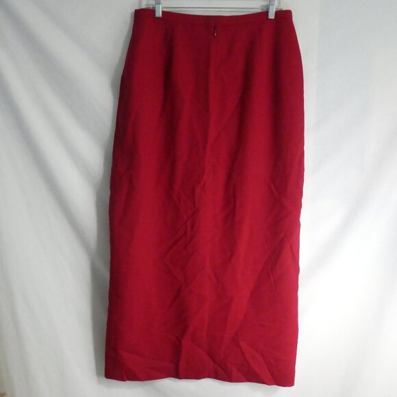 LOUBEN Exclusively for Melanie Lyne | Lined 100% Pure Virgin Wool Red Skirt - Picture 2 of 15